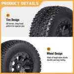 Pre-Glued RC 1/10 Short Course Truck Tires and Wheels Set 12mm Hex for Traxxas Slash 4x4 BL-2S 2WD Losi SCT Redcat Blackout SC HPI, with Foam Inserts - Image 5