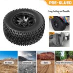 Pre-Glued RC 1/10 Short Course Truck Tires and Wheels Set 12mm Hex for Traxxas Slash 4x4 BL-2S 2WD Losi SCT Redcat Blackout SC HPI, with Foam Inserts - Image 6