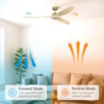 Generation Lighting 3CLNSM70BBSWWO Collins 70" Smart Ceiling Fan with Remote, Smart Compatible with Alexa and iOS or Android App (Burnished Brass with Washed White Oak Blades) - Image 5