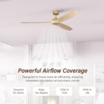 Generation Lighting 3CLNSM70BBSWWO Collins 70" Smart Ceiling Fan with Remote, Smart Compatible with Alexa and iOS or Android App (Burnished Brass with Washed White Oak Blades) - Image 7