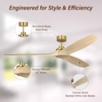 Generation Lighting 3CLNSM70BBSWWO Collins 70" Smart Ceiling Fan with Remote, Smart Compatible with Alexa and iOS or Android App (Burnished Brass with Washed White Oak Blades) - Image 8
