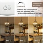 Farmhouse Chandeliers for Dining Room, 6-Light Rustic Dining Room Light Fixture Over Table, Wood Black Hanging Pendant Lights Kitchen Island, Boho Chandelier for Bedrooms Entryway Living Room - Image 6