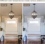 Farmhouse Chandeliers for Dining Room, 6-Light Rustic Dining Room Light Fixture Over Table, Wood Black Hanging Pendant Lights Kitchen Island, Boho Chandelier for Bedrooms Entryway Living Room - Image 7