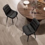 Kidol & Shellder Dining Chairs Set of 2, Modern Upholstered PU Leather Kitchen Side Chairs with Comfortable Back - Mid-Century Armless Chair for Dining Living Room Bedrooms, with Metal Legs (Black) - Image 7