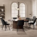 Kidol & Shellder Dining Chairs Set of 2, Modern Upholstered PU Leather Kitchen Side Chairs with Comfortable Back - Mid-Century Armless Chair for Dining Living Room Bedrooms, with Metal Legs (Black) - Image 8