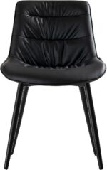 Kidol & Shellder Dining Chairs Set of 2, Modern Upholstered PU Leather Kitchen Side Chairs with Comfortable Back - Mid-Century Armless Chair for Dining Living Room Bedrooms, with Metal Legs (Black) - Image 10