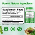 Moringa Capsules 2 Bottles | 800mg Pure Moringa Powder Capsules – Supports Energy, Immune Support, Gut Health, Green Superfood Contains Vitamins & Amino Acids - Image 3