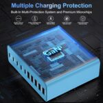 420W USB C Charger Block,10-Port Charging Station GaN Fast Charging Type C & USB A Wall Charger Adapter for MacBook Pro/Air,iPhone,iPad,Dell XPS,Samsung Galaxy(Blue) - Image 6