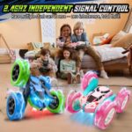 Upgraded RC Car for Kids, 360° Rotating Double Sided Stunt Vehicle with Headlights, 2.4GHz 4WD Remote Control Car, USB-C Rechargeable Electric Toy, Birthday for Boys & Girls - Image 3