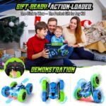 Upgraded RC Car for Kids, 360° Rotating Double Sided Stunt Vehicle with Headlights, 2.4GHz 4WD Remote Control Car, USB-C Rechargeable Electric Toy, Birthday for Boys & Girls - Image 8