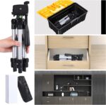 19.7" Mini Portable Adjustable Tripod, Lightweight Aluminum Tripod for Laser Level and Camera with 3-Way Flexible Pan Head, Bubble Level, Quick Release Plate with 1/4"-20 Screw Mount - Image 4