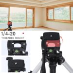19.7" Mini Portable Adjustable Tripod, Lightweight Aluminum Tripod for Laser Level and Camera with 3-Way Flexible Pan Head, Bubble Level, Quick Release Plate with 1/4"-20 Screw Mount - Image 5