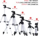 19.7" Mini Portable Adjustable Tripod, Lightweight Aluminum Tripod for Laser Level and Camera with 3-Way Flexible Pan Head, Bubble Level, Quick Release Plate with 1/4"-20 Screw Mount - Image 7