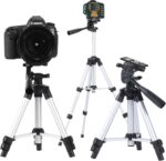 19.7" Mini Portable Adjustable Tripod, Lightweight Aluminum Tripod for Laser Level and Camera with 3-Way Flexible Pan Head, Bubble Level, Quick Release Plate with 1/4"-20 Screw Mount - Image 8