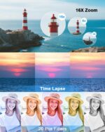 Digital Camera, 4K 64MP Cameras for Photography, Point and Shoot Digital Camera with Auto Focus, Dual Camera, Flash, 16X Zoom, Anti Shake, 32GB Card, Compact Vlogging Camera for Teens, Adults - Image 9