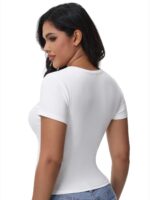 Womens T Shirts Basic Short Sleeve Crew Neck Slim Fit Tees Summer Workout Casual Bodycon Tops 2025 - Image 7