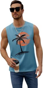 Mens Summer Beach Tank Top Tropical Hawaiian Palm Tree Print Sleeveless Shirts Muscle Tee Vacation Shirts - Image 6
