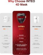 Red Light Therapy for Face，4D Red Light Therapy Mask with 4 Color Light Modes (Red+Infrared/Red/Blue/Orange), 850NM Infrared LED Face Mask Light Therapy with 4000mAh Rechargeable Remote, Timer - Image 6