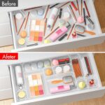 Clear Plastic Drawer Organizers Set of 45 Vanity Organizers Stackable Storage Bins Dividers Bathroom Organizers Storage Vanity Organizer Bins for Makeup, Kitchen Utensils, Jewelries, Office - Image 3