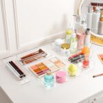 Clear Plastic Drawer Organizers Set of 45 Vanity Organizers Stackable Storage Bins Dividers Bathroom Organizers Storage Vanity Organizer Bins for Makeup, Kitchen Utensils, Jewelries, Office - Image 6