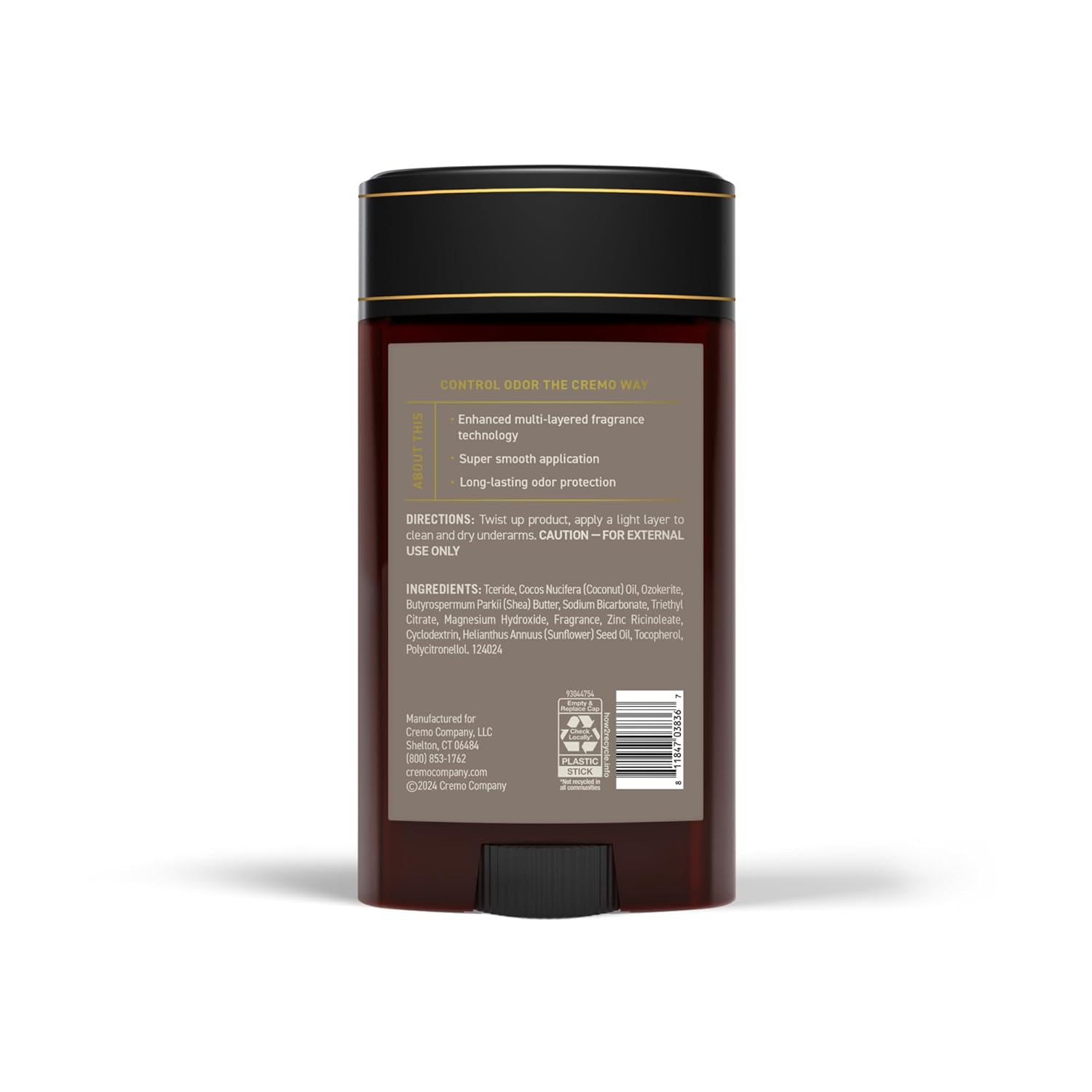 Cremo Vintage Suede Aluminum Free Deodorant for Men, 48-hour Long Lasting Odor Protection, 2.65oz - Image 8