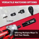 96-Piece 3/8" Drive Impact Socket Wrench and Bit Set, SAE 5/16”-3/4” & Metric 8-22mm, Cr-V Standard & Deep Sockets, Power Bits, Ratchet Handle, Universal Joint, Bit Holder, Adapters, Spark Plug Socket - Image 6