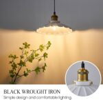 White Pendant Lights, Modern Hanging Lamp with 9.8 Inch Shade for Kitchen Island, Farmhouse Pendant Lights Kitchen Island, Dining Room Pendant Light Fixtures Light Bulb Included - Image 3
