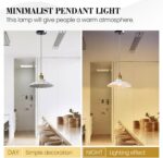 White Pendant Lights, Modern Hanging Lamp with 9.8 Inch Shade for Kitchen Island, Farmhouse Pendant Lights Kitchen Island, Dining Room Pendant Light Fixtures Light Bulb Included - Image 4