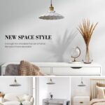 White Pendant Lights, Modern Hanging Lamp with 9.8 Inch Shade for Kitchen Island, Farmhouse Pendant Lights Kitchen Island, Dining Room Pendant Light Fixtures Light Bulb Included - Image 5