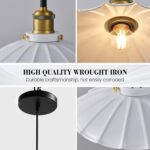 White Pendant Lights, Modern Hanging Lamp with 9.8 Inch Shade for Kitchen Island, Farmhouse Pendant Lights Kitchen Island, Dining Room Pendant Light Fixtures Light Bulb Included - Image 7