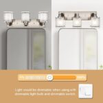 Modern 3-Lights Brushed Nickel Vanity Lights, Bathroom Light Fixture Over Mirror Wall Lighting Sconces with Frosted Glass Shades, E26 Bulb Base - Image 4