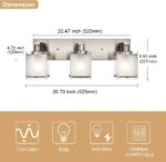 Modern 3-Lights Brushed Nickel Vanity Lights, Bathroom Light Fixture Over Mirror Wall Lighting Sconces with Frosted Glass Shades, E26 Bulb Base - Image 5