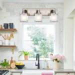 Modern 3-Lights Brushed Nickel Vanity Lights, Bathroom Light Fixture Over Mirror Wall Lighting Sconces with Frosted Glass Shades, E26 Bulb Base - Image 7