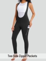 qualidyne Women's Thermal Fleece 4D Padded Cycling Bib Tights with Pockets, Ankle Zips, Full-Length for Cold Weather - Image 4