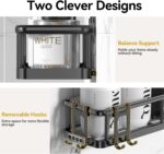 YASONIC Shower Caddy, 100% Rustproof Shower Shelves for Inside Shower, No Drilling Bathroom Organizers and Storage, 6 Pack Large Capacity Bathroom Shelves for Kitchen & Home Decor - Image 7