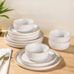 AmorArc Stoneware Dinnerware Sets for 6,Reactive Ceramic Plates and Bowls Set,Highly Chip and Crack Resistant | Dishwasher & Microwave Safe | Round Dishes Set Service for 6 (18pc) - Image 3