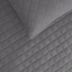 Easy-Going Full/Queen Size Reversible Quilt Set with 1 Quilt and 2 Pillow Shams, Soft Bed Quilt Cover, Lightweight Microfiber Bedspread, Water and Stain Resistant, Gray/Light Gray - Image 4