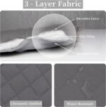 Easy-Going Full/Queen Size Reversible Quilt Set with 1 Quilt and 2 Pillow Shams, Soft Bed Quilt Cover, Lightweight Microfiber Bedspread, Water and Stain Resistant, Gray/Light Gray - Image 6