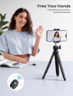 Lamicall Tripod for iPhone - 3 in 1 Flexible Phone Tripod with Wireless Remote - iPhone Tripod Stand for Video Recording Vlogging Selfie Compatible with iPhone Samsung Go Pro, Digital Camera - Image 4