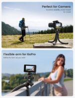 Lamicall Tripod for iPhone - 3 in 1 Flexible Phone Tripod with Wireless Remote - iPhone Tripod Stand for Video Recording Vlogging Selfie Compatible with iPhone Samsung Go Pro, Digital Camera - Image 5
