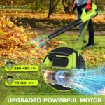 Leaf Blower, Electric Cordless Leaf Blower with 2 Batteries and Charger, 2 Speed Mode, Lightweight Leaf Blowers for Blowing Leaves, Lawn Care, Patio Cleaning and Dust - Image 6