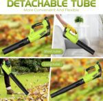 Leaf Blower, Electric Cordless Leaf Blower with 2 Batteries and Charger, 2 Speed Mode, Lightweight Leaf Blowers for Blowing Leaves, Lawn Care, Patio Cleaning and Dust - Image 7