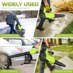 Leaf Blower, Electric Cordless Leaf Blower with 2 Batteries and Charger, 2 Speed Mode, Lightweight Leaf Blowers for Blowing Leaves, Lawn Care, Patio Cleaning and Dust - Image 8