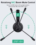 Wireless Headset with Mic for Work with AI Noise Cancelling Mic for Clear Calls, Bluetooth V5.3 Headphones with Microphone to USB A/C Dongle & Mic Mute for Computer Laptop PC iPhone (Black) - Image 8