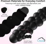 Cloud Wrist Rest for Computer Keyboard, 4-in-1 Memory Foam Leather Cloud Keyboard Wrist Rest and Mouse Pad Set with Ergonomic Support for Arm and Palm Cushion, Gaming/Work Setup, Black - Image 6