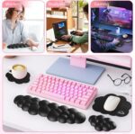 Cloud Wrist Rest for Computer Keyboard, 4-in-1 Memory Foam Leather Cloud Keyboard Wrist Rest and Mouse Pad Set with Ergonomic Support for Arm and Palm Cushion, Gaming/Work Setup, Black - Image 7