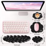 Cloud Wrist Rest for Computer Keyboard, 4-in-1 Memory Foam Leather Cloud Keyboard Wrist Rest and Mouse Pad Set with Ergonomic Support for Arm and Palm Cushion, Gaming/Work Setup, Black - Image 8