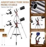 Dianfan Telescope,90mm Aperture 800mm Telescopes for Adults Astronomy,Portable Professional Refractor Telescope for Beginners,with Stainless Tripod & Phone Adapter,Carry Bag - Image 5