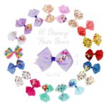 Disney 100th Anniversary Special Hair Accessory for Girls|18pc Disney Hair Bow Clips Featuring Favorite Characters with a String Bag Bow Holder with hanger. For all occasions & ages 3+ - Image 3