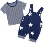 Baby Boys Clothes Set Summer Newborn Shorts Outfits 2pcs Short Sleeve T-shirt Top + Short Overalls - Image 3